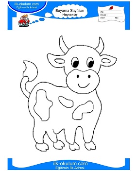 Çocuklar İçin inek Boyama Sayfaları 